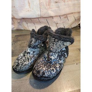 Sonoma black sequin youth plush boots‎ 12